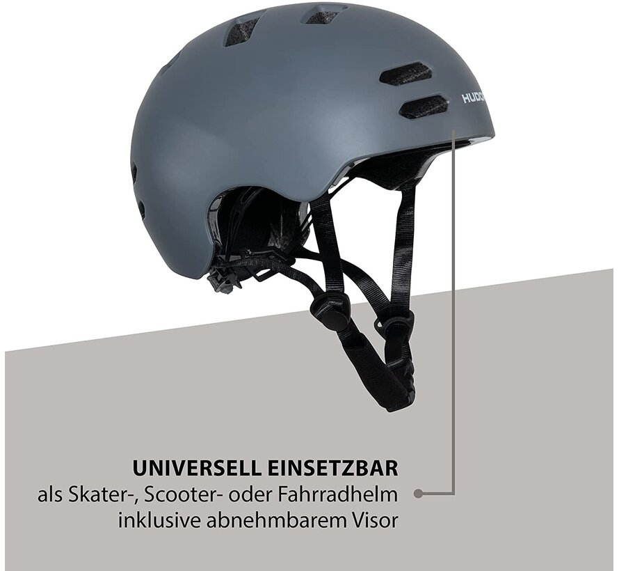 Allround Fietshelm / Skatehelm Universeel - Maat L (58-61cm) Grafiet