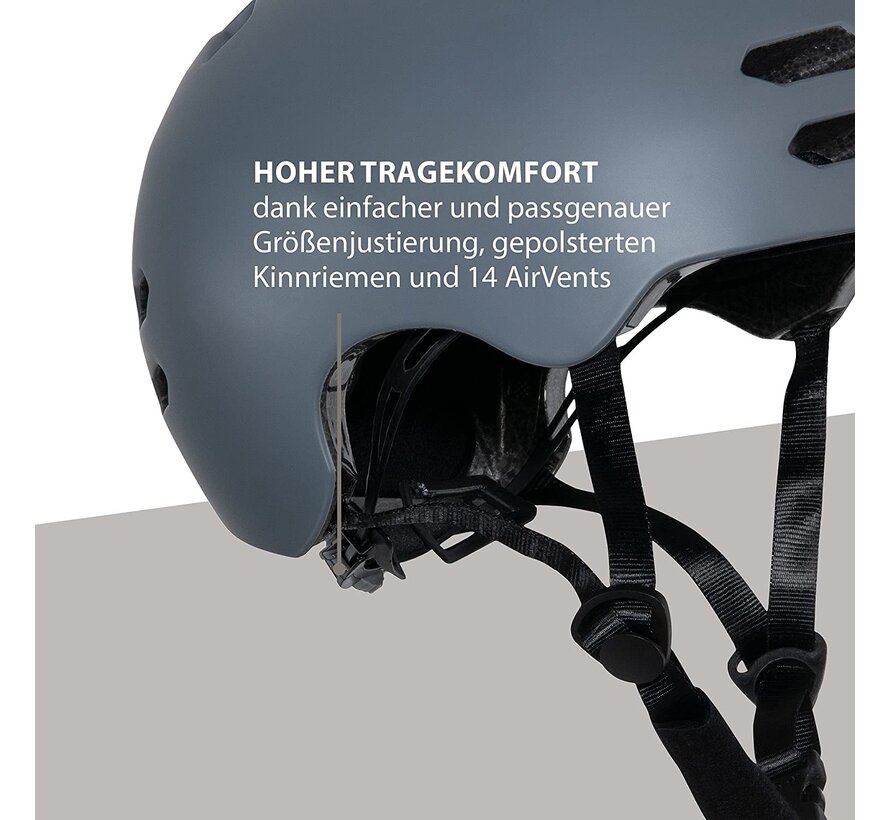 Allround Fietshelm / Skatehelm Universeel - Maat L (58-61cm) Grafiet