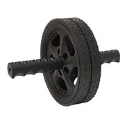 Fit Essentials Dubbel Trainingswiel - Buikspierwiel - Buikspieroefeningen - 18,5 cm - zwart