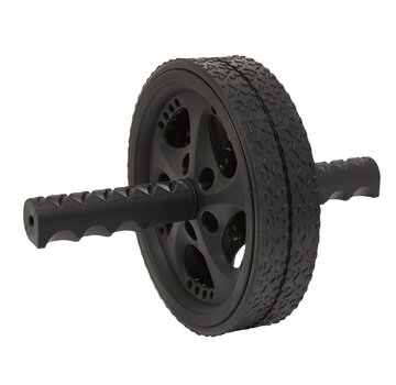 Fit Essentials Dubbel Trainingswiel - Buikspierwiel - Buikspieroefeningen - 18,5 cm - zwart