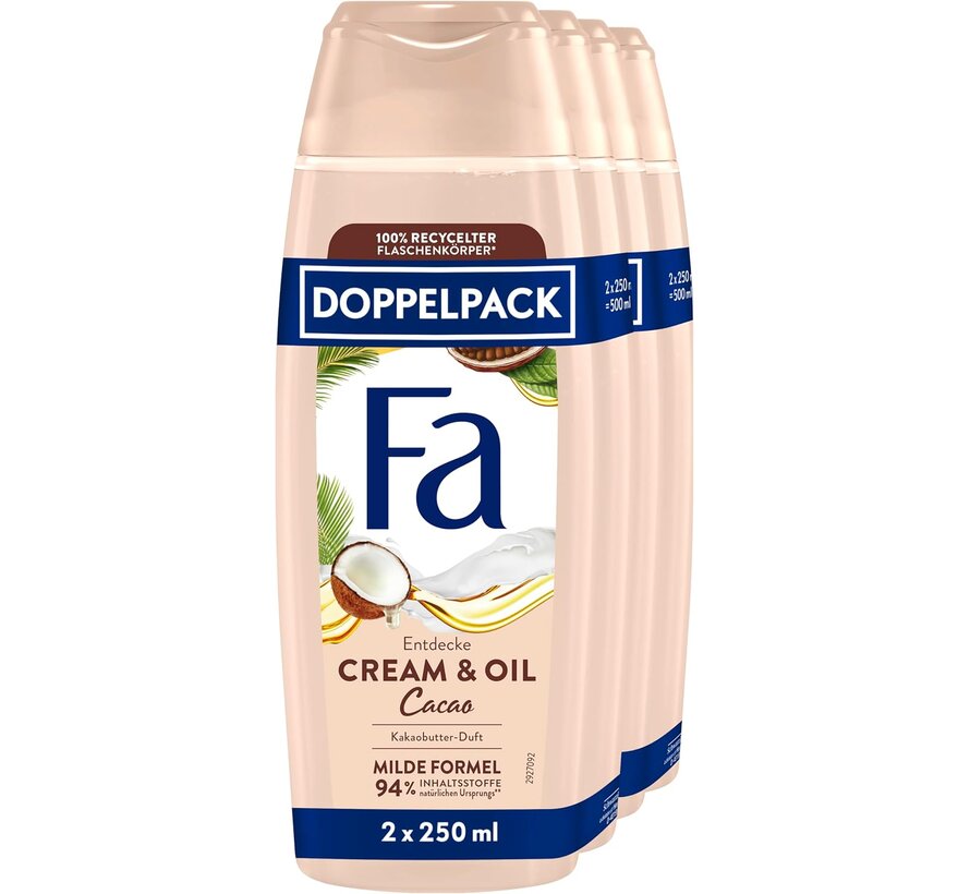 Cream & Oil - Douchegel / Douchecreme - 4x 250ml