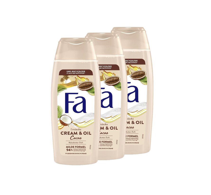 Cream & Oil - Douchegel / Douchecreme - 3x 250ml