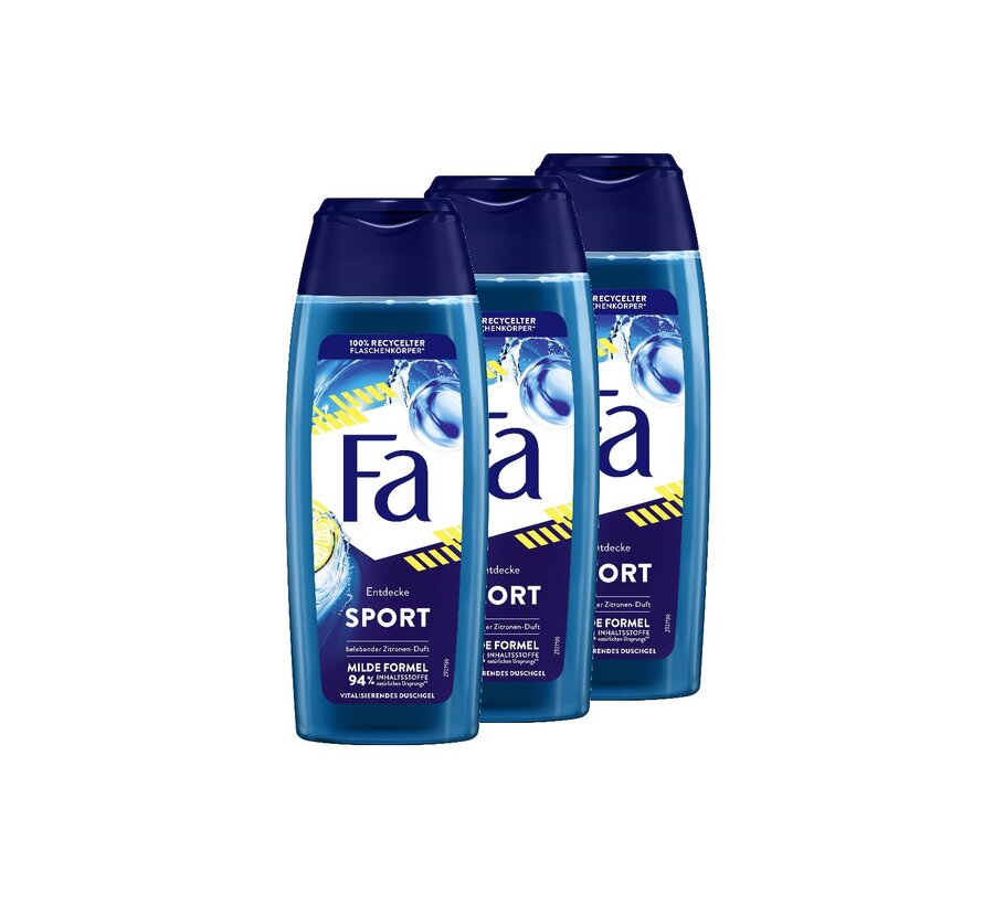 Men Active Sport - Douchegel - 3x 250ml