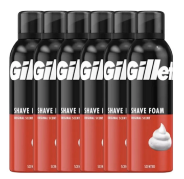 Gillette Scheerschuim basic - Regular - 12x 200ml Voordeelverpakking