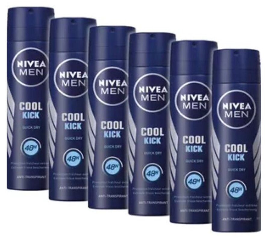 Men Cool Kick - Deodorant Spray - 6x 150ml - Voordeelverpakking