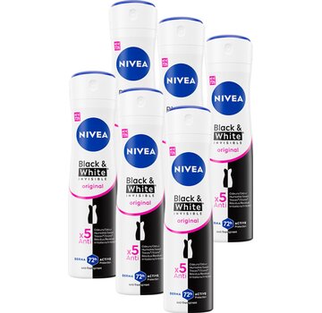 Nivea Invisible Black & White Original Clear - Deodorant Spray - 6x 150ml
