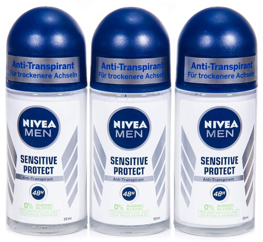 Men Sensitive Protect - Deodorant Roller - 3x 50ml