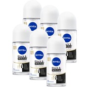 Nivea Black & White Invisible Silky - Deodorant Roller - 6x 50ml