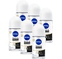 Black & White Invisible Silky - Deodorant Roller - 6x 50ml