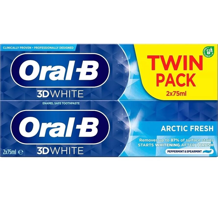 Tandpasta - 3D White Arctic Fresh - 2pack 75ml
