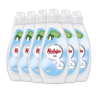 Robijn Stralend Wit - Vloeibaar Wasmiddel (700ml) - 6x 14 wasbeurten