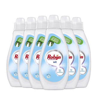Robijn Stralend Wit - Vloeibaar Wasmiddel (700ml) - 6x 14 wasbeurten