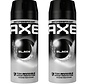 Black Dry Bodyspray / Deodorant Spray Men - 2x 150ml