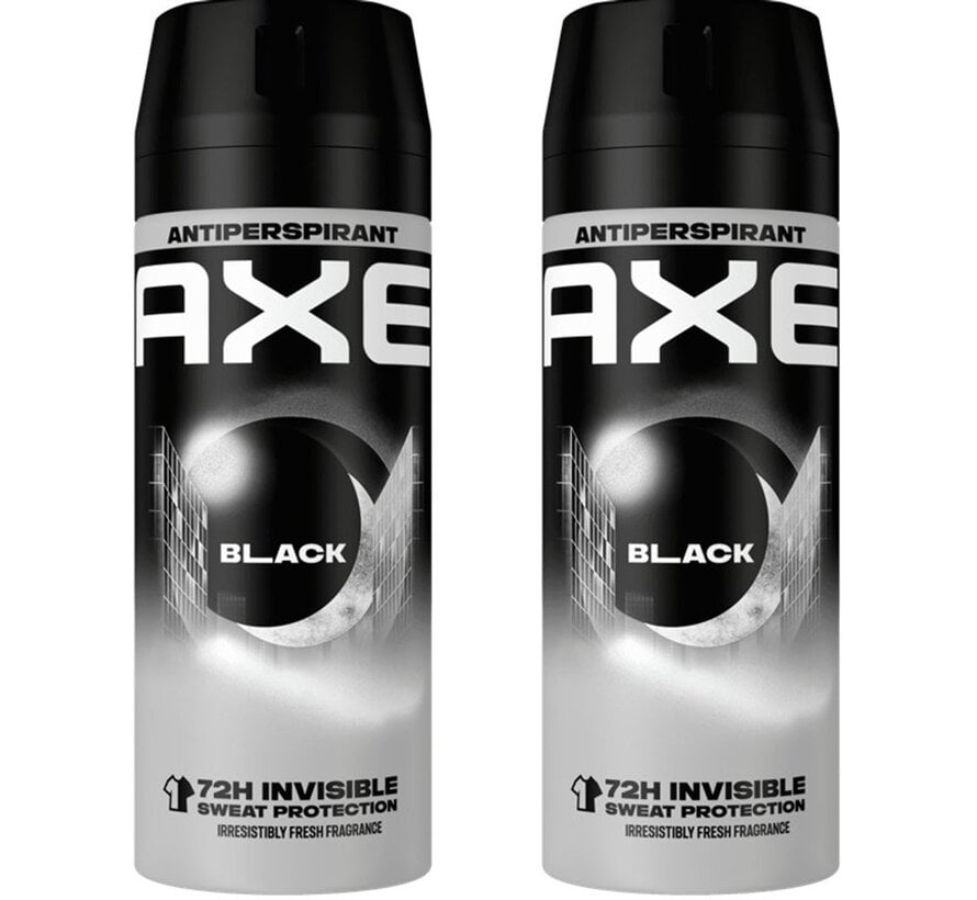 Black Dry Bodyspray / Deodorant Spray Men - 2x 150ml