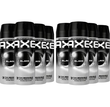 Axe Black Dry Bodyspray / Deodorant Spray Men - 8x 150ml
