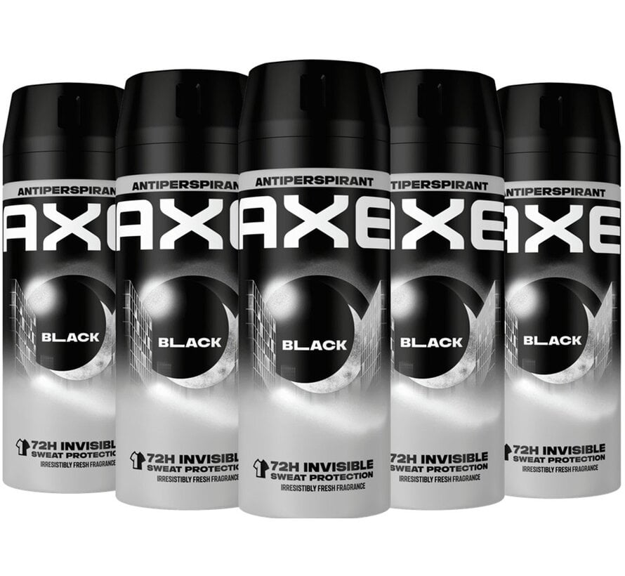 Black Dry Bodyspray / Deodorant Spray Men - 5x 150ml