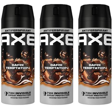 Axe Dark Temptation Dry Bodyspray / Deodorant Spray Men - 3x 150ml
