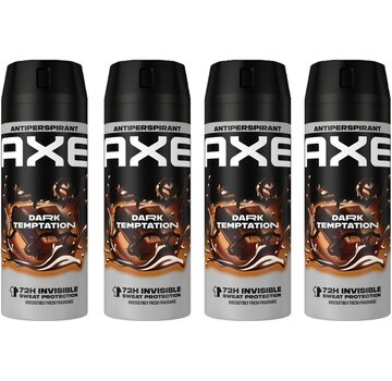 Axe Dark Temptation Dry Bodyspray / Deodorant Spray Men - 4x 150ml