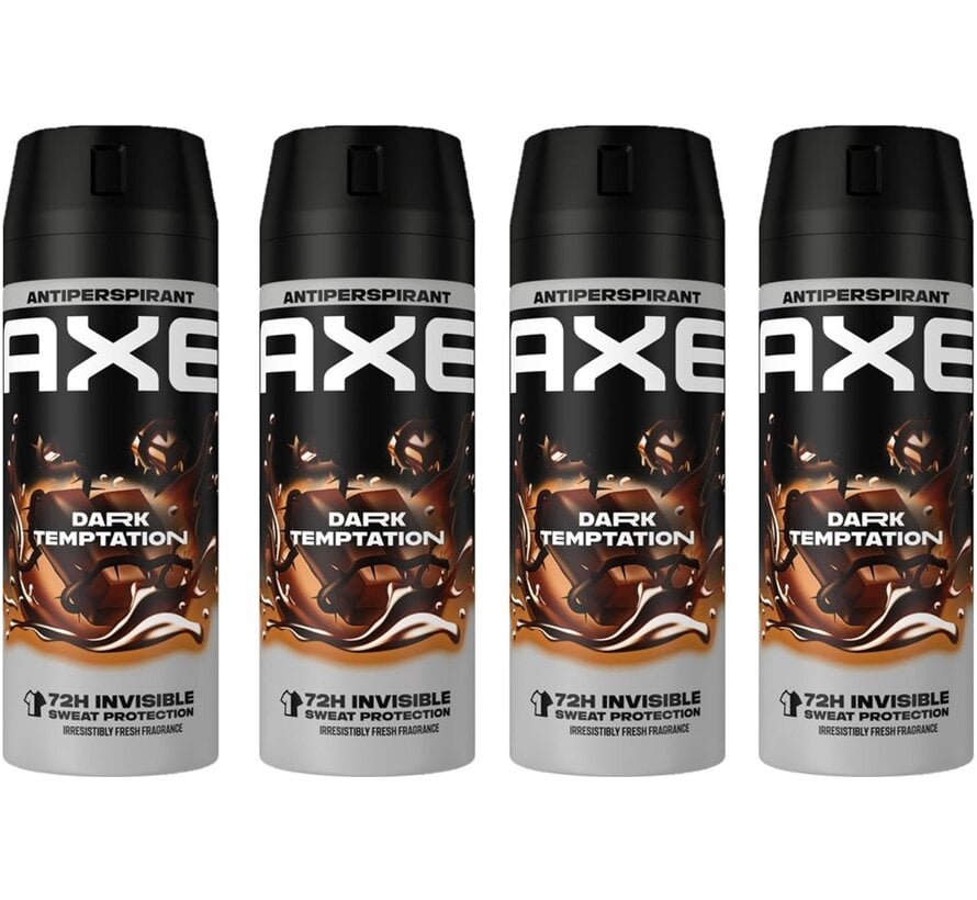 Dark Temptation Dry Bodyspray / Deodorant Spray Men - 4x 150ml