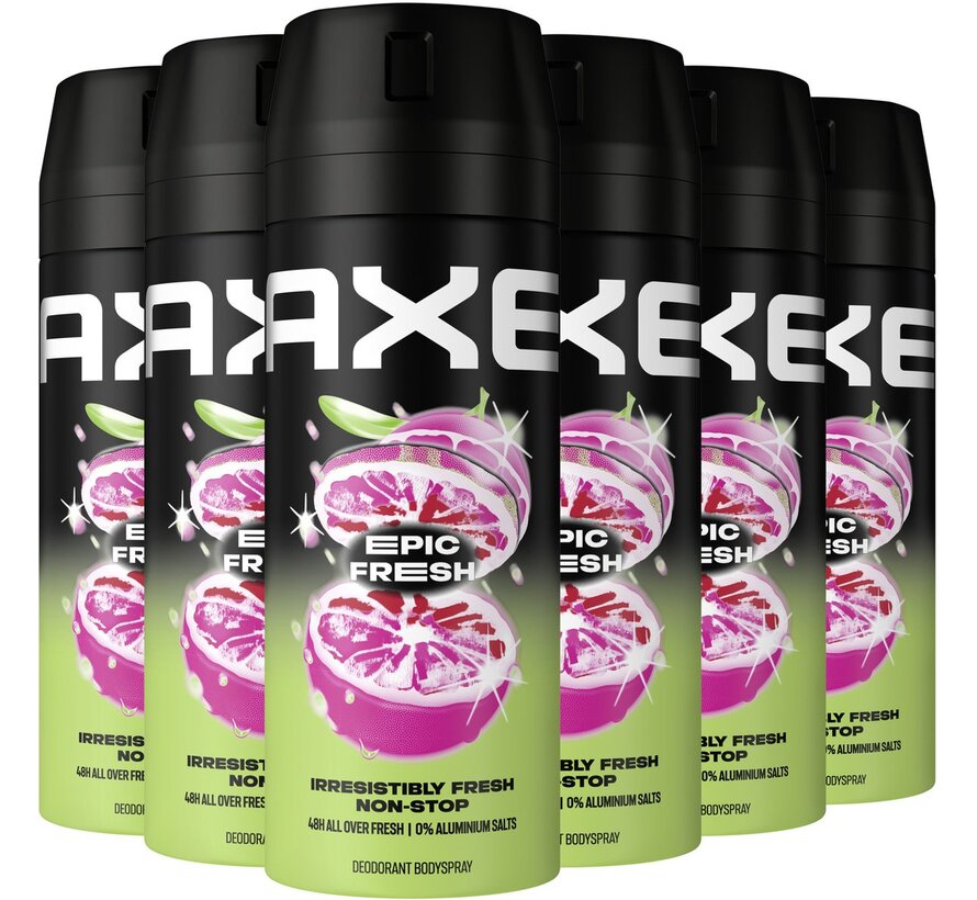 Epic Fresh - Bodyspray / Deodorant Spray Men - 12x 150ml
