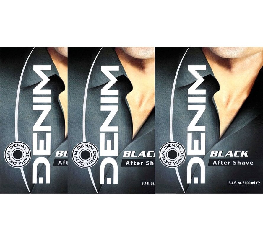 Aftershave Black for Men - 3x 100ml