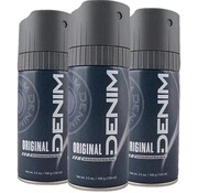 Denim Bodyspray / Deodorant Spray Original for Men - 3x 100ml