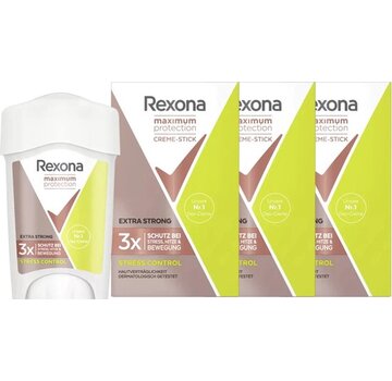 Rexona Maximum Protection Stress Control - Deodorant Stick - 3x 45ml
