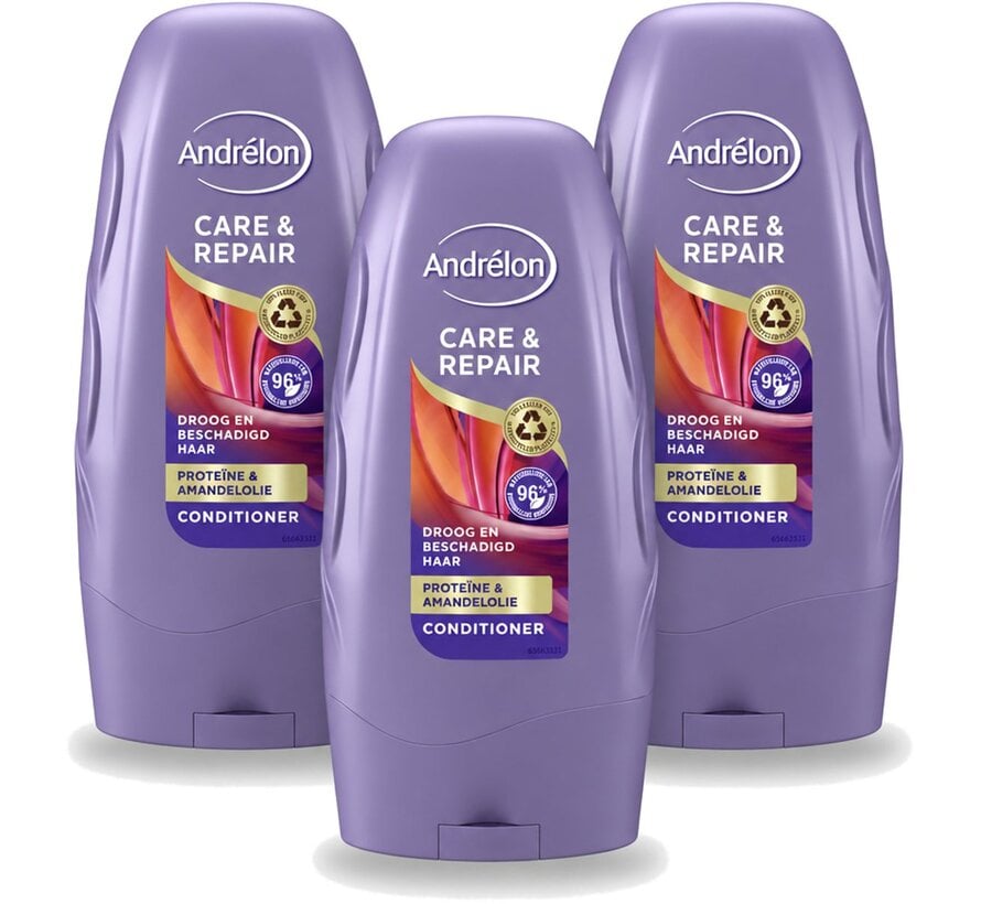 Care & Repair - Droog en beschadigd haar - Conditioner - 3x 250ml
