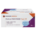 Diamond Medical Medische Mondkapjes type IIR 3-laags Blauw 50 stuks