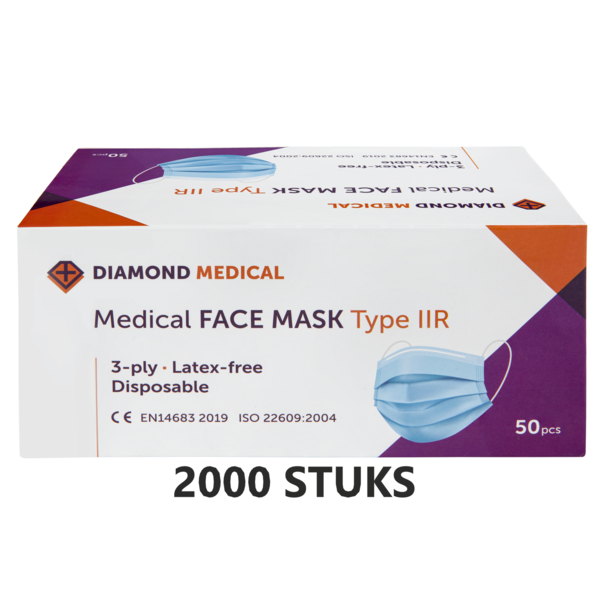 Diamond Medical  Medische Mondkapjes type IIR 2.000 STUKS