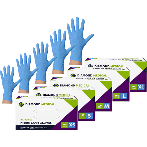 Diamond Medical Nitril handschoenen blauw medisch 1000 STUKS