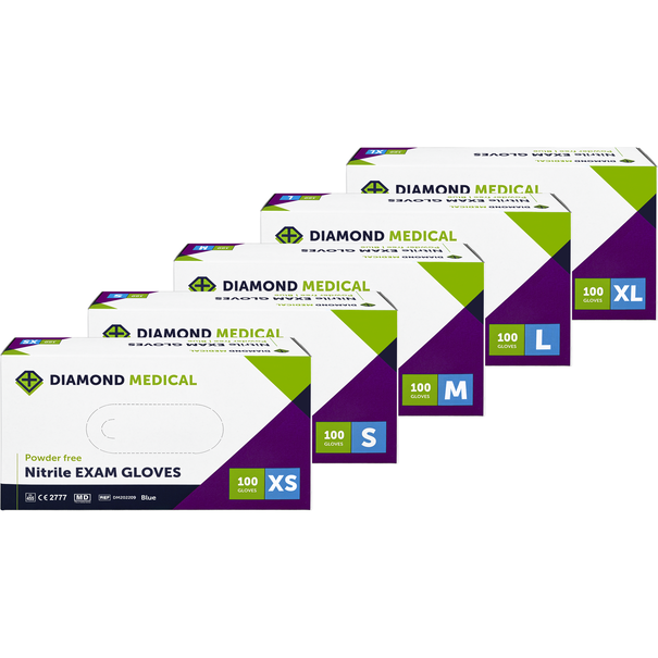 Diamond Medical Nitril handschoenen blauw medisch 100 STUKS