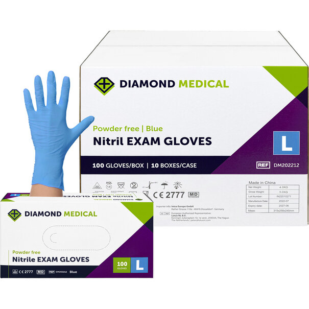 Diamond Medical Nitril handschoenen  Nitril handschoenen blauw medisch 100 STUKS