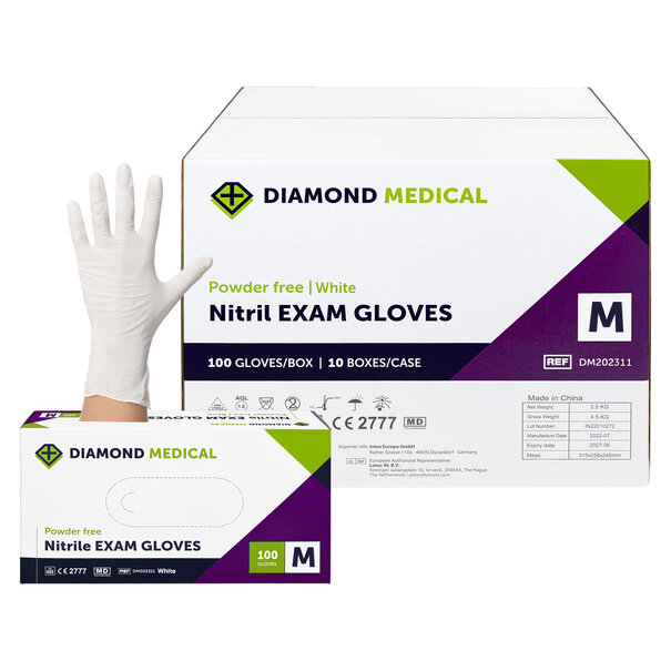 Diamond Medical Nitril handschoenen  Soft nitril handschoenen wit 1000 STUKS