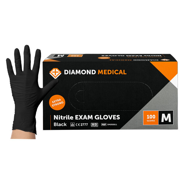 Diamond Medical Nitril handschoenen zwart EXTRA STRONG 100 stuks