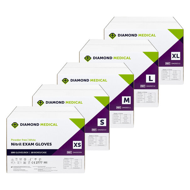 Diamond Medical Nitril handschoenen wit 100 Stuks