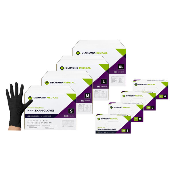 Diamond Medical Nitril handschoenen zwart 100 Stuks
