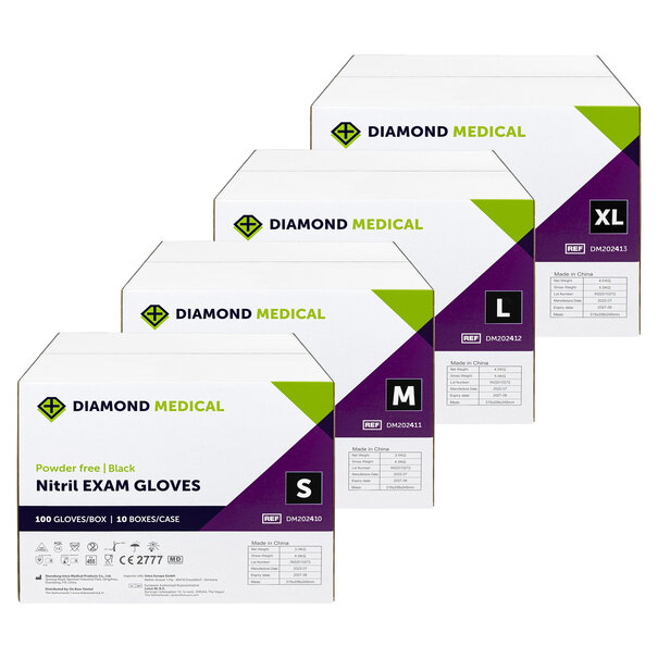 Diamond Medical Nitril handschoenen zwart 100 Stuks