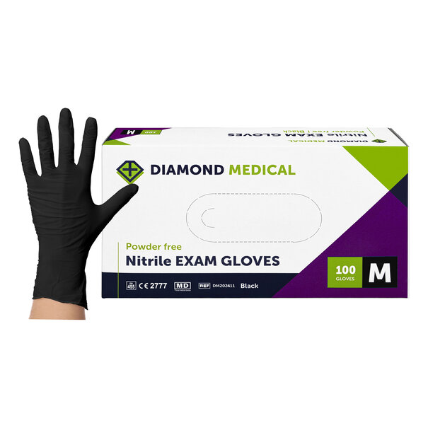 Diamond Medical Nitril handschoenen zwart 100 Stuks