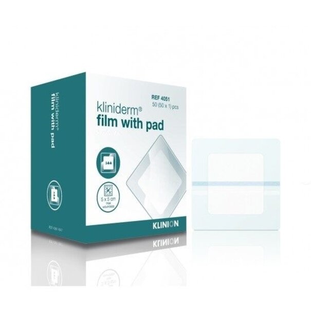 Kliniderm klinion kliniderm film met pad wondpleister steriel 10x12cm