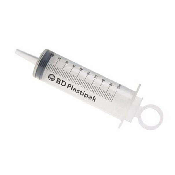 Becton Dickinson BD Plastipak injectiespuit 100ml 3-delig met cathetertip 25 stuks