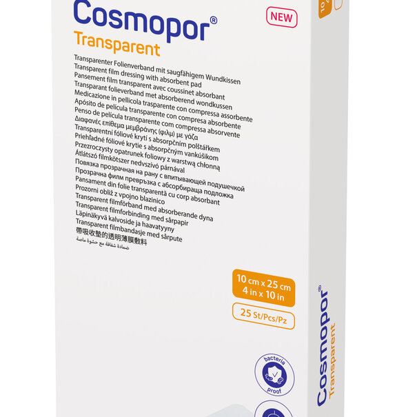 Hartmann Cosmopor transparant 10x25cm wondverband steriel  25 stuks