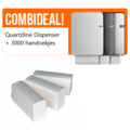 Quartzline vouwhanddoek dispenser + 3000 handdoekjes