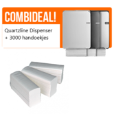 Quartzline vouwhanddoek dispenser + 3000 handdoekjes