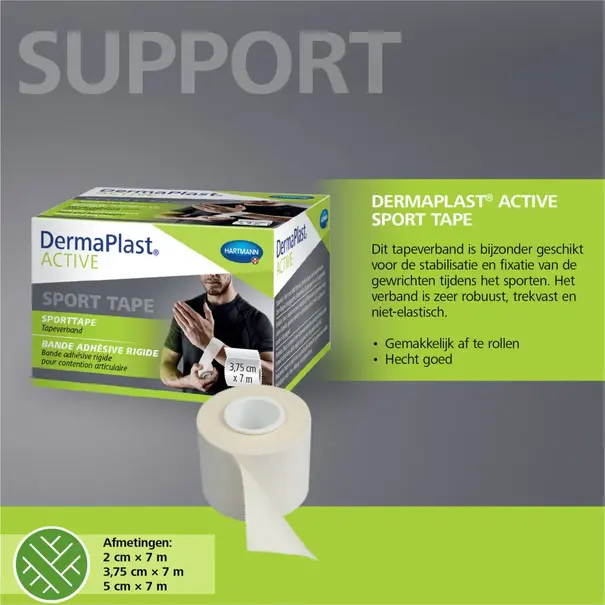 Hartmann Sporttape - DermaPlast® Active 2cm x 7m (maat S)