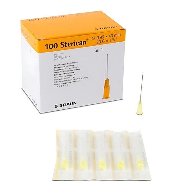 B Braun Injectienaalden Nr. 1 (20G x  0,90 x 40 mm, geel 100 stuks