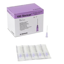 Injectienaalden Nr. 17 (24G x 0,55 x 25 mm, lila) 100 stuks