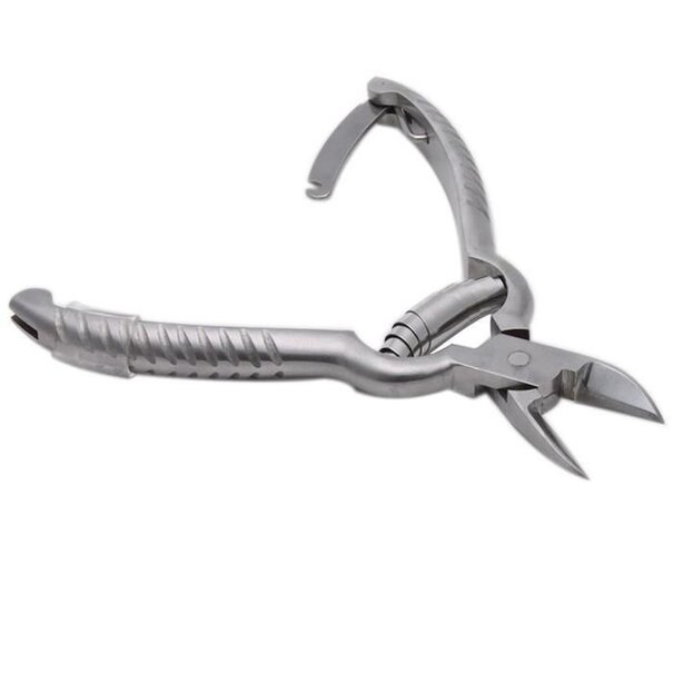 Medipharchem Nageltang gebogen bek - met rolveer 14 cm RVS