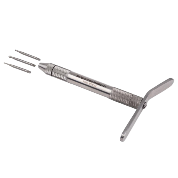 Medipharchem Nagelboor met 3 boortjes - zwaar model - 14 cm