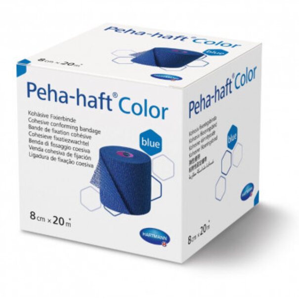 Hartmann Peha-haft fixatiezwachtel blauw 8cm x 20m (latexvrij)